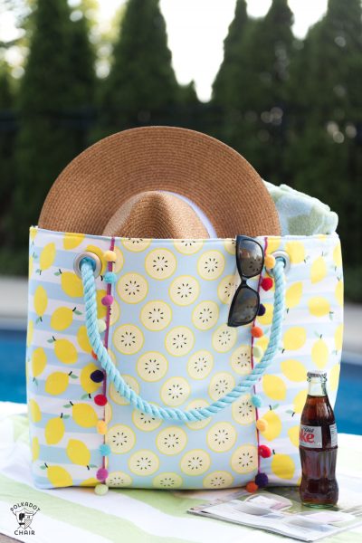 cute beach bag sewing tutorial 400x600 1